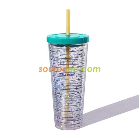 客製化720ML塑膠吸管杯禮品