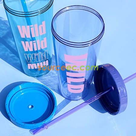客製化640ML塑膠吸管杯禮品