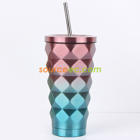客製化500ML不銹鋼吸管保溫杯禮品