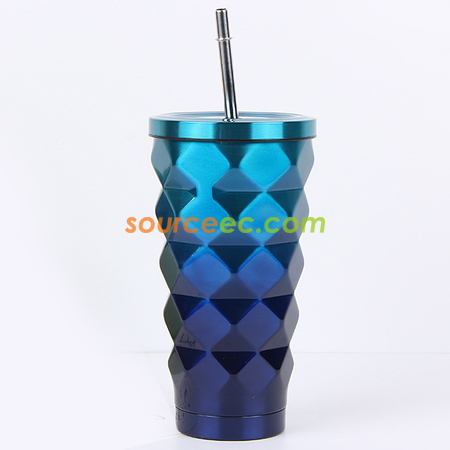 客製化500ML不銹鋼吸管保溫杯禮品