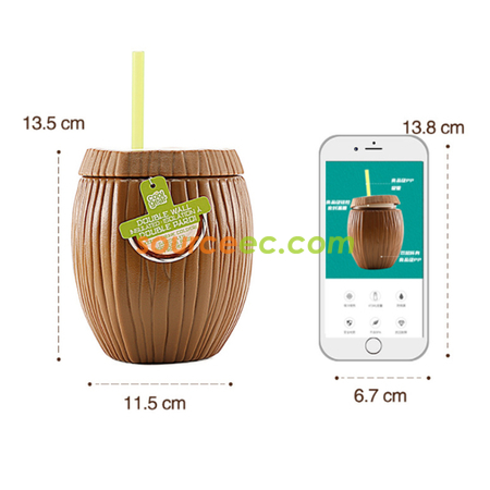 客製化椰子雙層吸管杯禮品