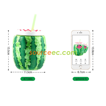 客製化西瓜雙層吸管杯禮品