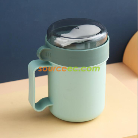 客製化攜帶式帶蓋勺湯杯禮品