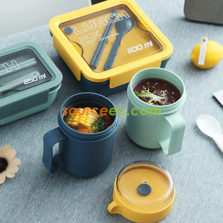 客製化攜帶式帶蓋勺湯杯禮品