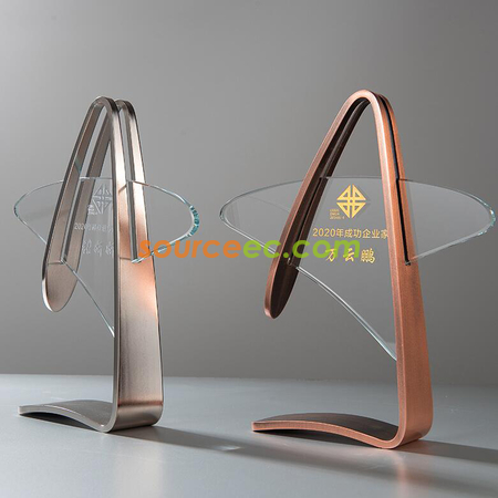 客製化創意金銀銅水晶金屬獎座禮品