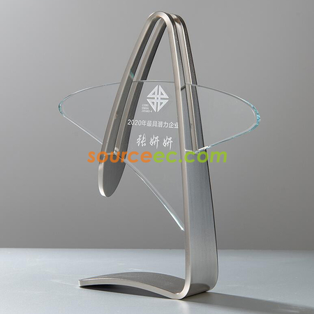 客製化創意金銀銅水晶金屬獎座禮品