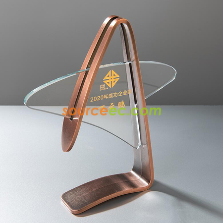客製化創意金銀銅水晶金屬獎座禮品