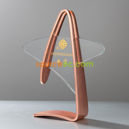 客製化創意金銀銅水晶金屬獎座禮品