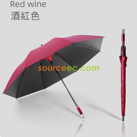 黑膠防紫外線長柄直杆高爾夫傘
