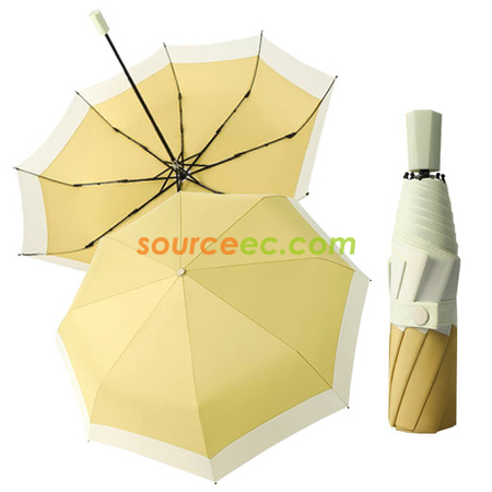 客製化兩色接拼三摺手動廣告雨傘禮品
