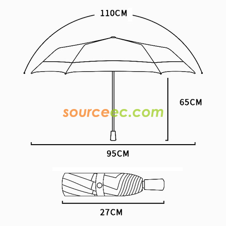 客製化兩色接拼三摺手動廣告雨傘禮品