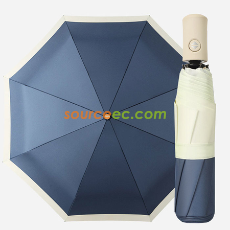 客製化兩色接拼三摺自動廣告雨傘禮品