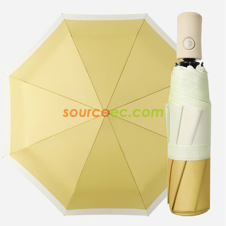 客製化兩色接拼三摺自動廣告雨傘禮品