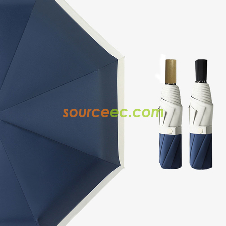 客製化三摺黑膠雙色拼接手動管廣告雨傘禮品