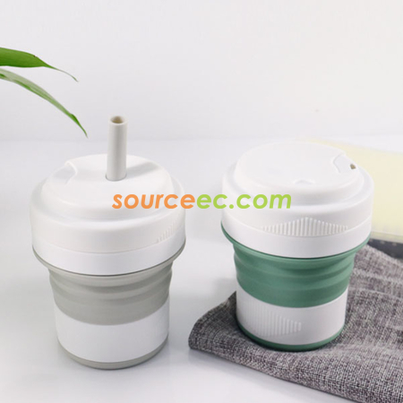 客製化450ML 折疊矽膠咖啡杯禮品