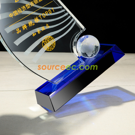 客製化帆船水晶獎座禮品
