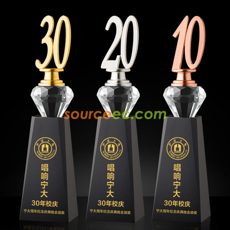 客製化週年紀念水晶獎座禮品