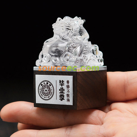 客製化龍鈕琉璃印章紙鎮紀念品禮品