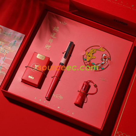 客製化禮品鋼筆書籤鴻運錦鯉禮盒套裝禮品