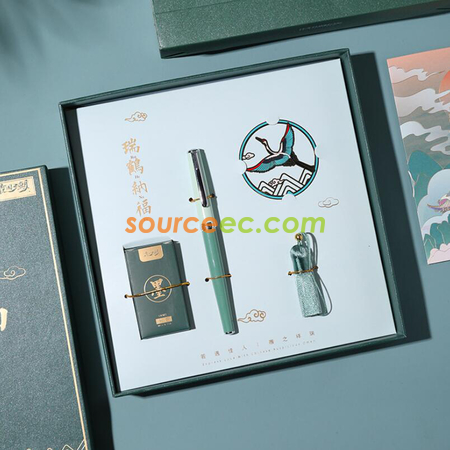 客製化禮品鋼筆書籤鴻運錦鯉禮盒套裝禮品