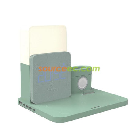 客製化無線充電器三合一檯燈時鐘(手機+手錶+耳機）禮品
