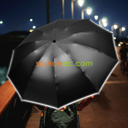 客製化反光條過膠三摺自動雨傘禮品