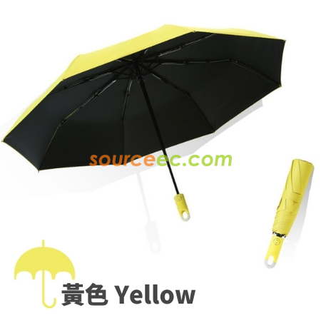 客製化8骨純色三摺自動雨傘禮品