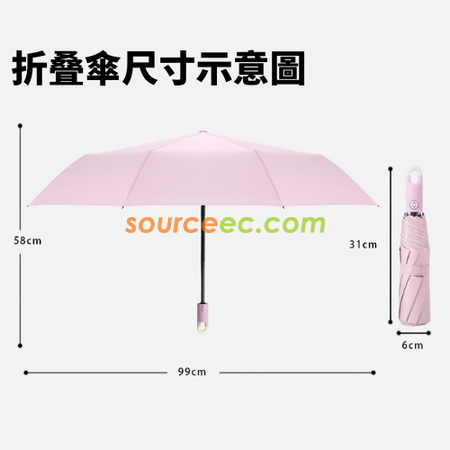 客製化8骨純色三摺自動雨傘禮品