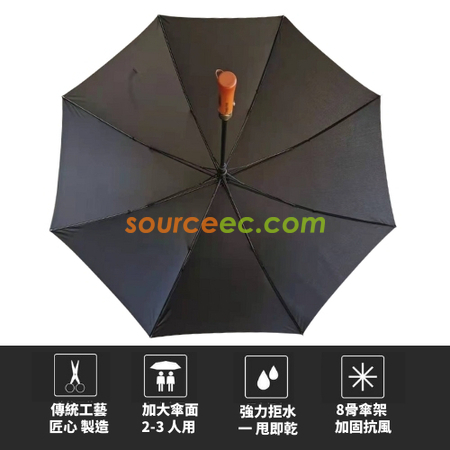 客製化復古實木長柄高爾夫傘禮品