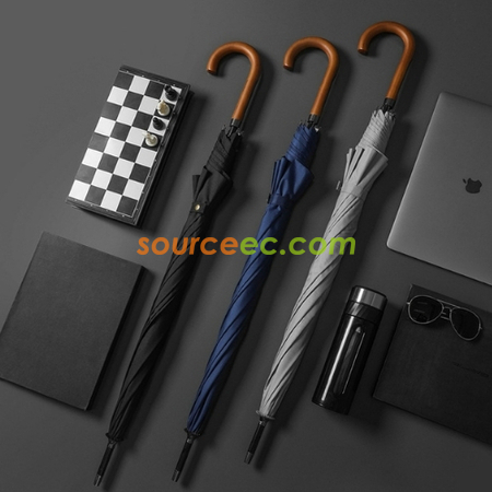 客製化復古實木長柄高爾夫傘禮品