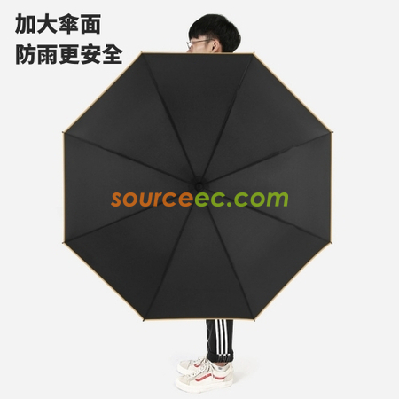 客製化27吋金邊直柄高爾夫雨傘禮品