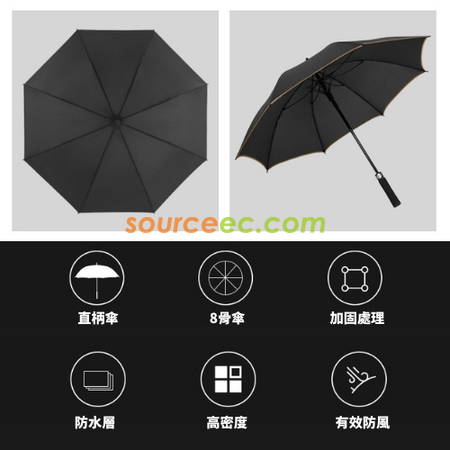 客製化27吋金邊直柄高爾夫雨傘禮品