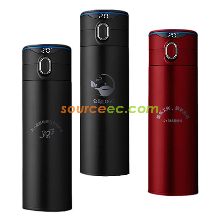 客製化420ML 316不鏽鋼真空智能彈跳蓋保溫杯禮品