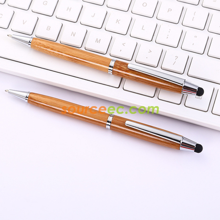 客製化觸屏竹木圓珠筆禮品
