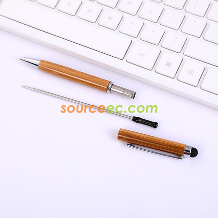 客製化觸屏竹木圓珠筆禮品