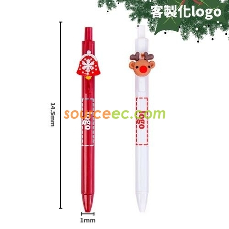 客製化聖誕卡通按動中性筆禮品