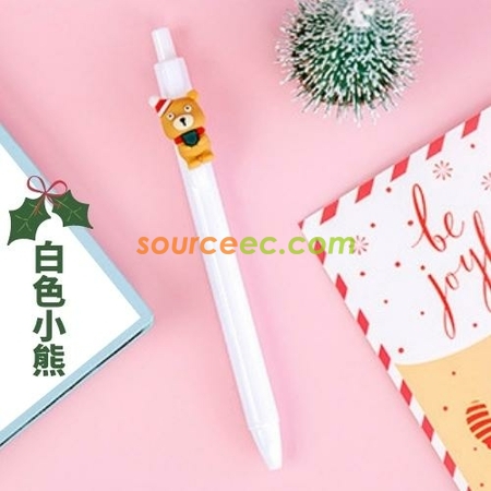 客製化聖誕卡通按動中性筆禮品