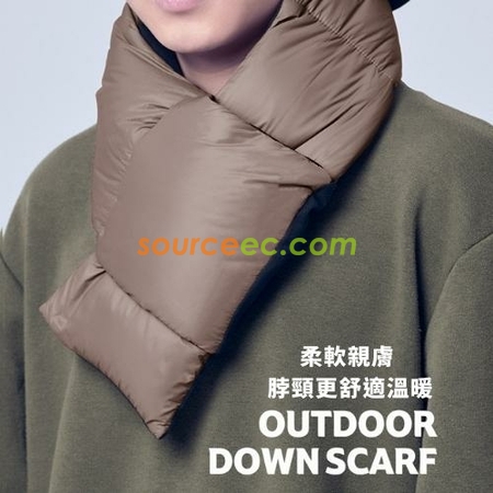 客製化日系簡約口袋羽絨棉圍巾禮品