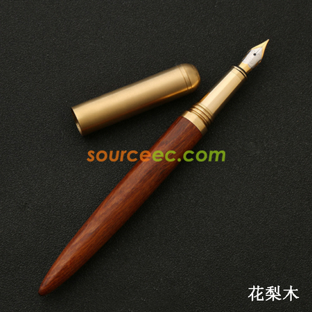 客製化黃銅檀木商務鋼筆簽字筆禮品