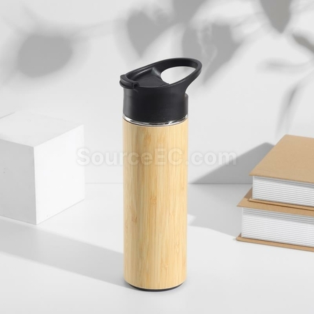 客製化手提蓋竹殼客製化保溫瓶禮品
