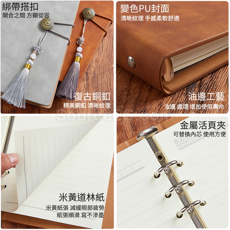 客製化復古文創商務工作軟皮活頁記事本禮品