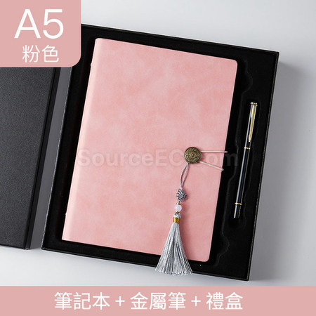 客製化復古文創商務工作軟皮活頁記事本套裝禮品