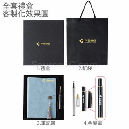 客製化復古文創商務工作軟皮活頁記事本套裝禮品