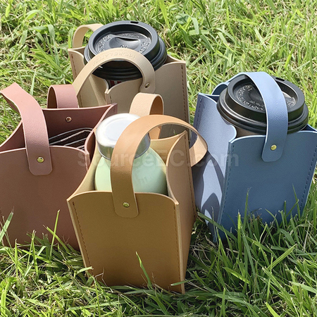 客製化手提皮革杯套禮品