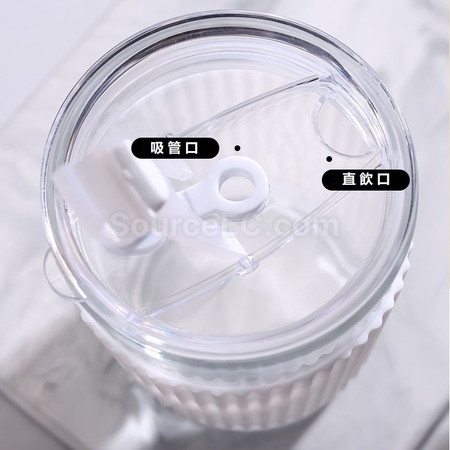 客製化帶蓋吸管玻璃杯禮品