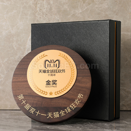 客製化黑胡桃木獎牌禮品
