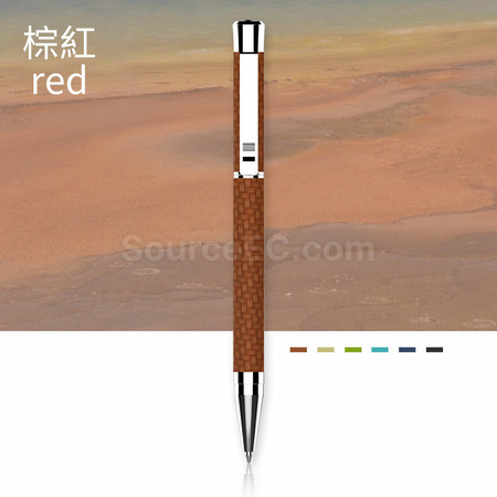 客製化PU皮質按動原子筆禮品