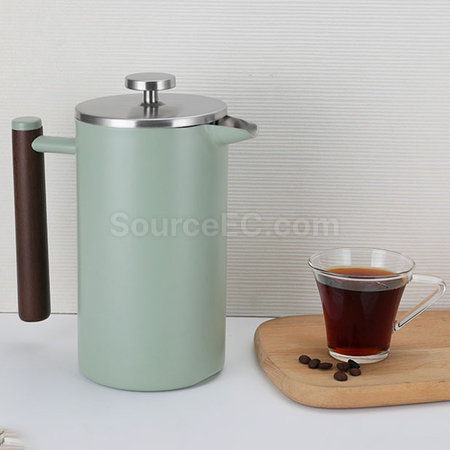 客製化304雙層隔熱法壓咖啡壺禮品