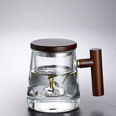 客製化帶蓋雙層玻璃杯禮品