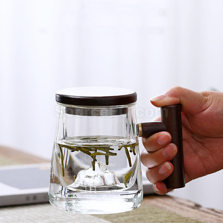 客製化帶蓋雙層玻璃杯禮品